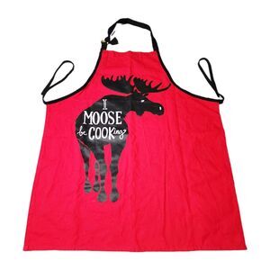 Hatley Chef Apron I Moose Be Cooking Grill One Size 100% Cotton BBQ Cook NWOT